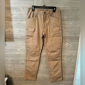 Mens Tan Ripstop Tactical Multi-Pocket Cargo Pants Size Large‎ Khaki Utility